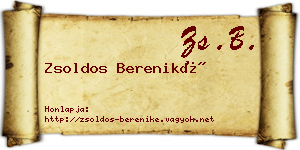 Zsoldos Bereniké névjegykártya
